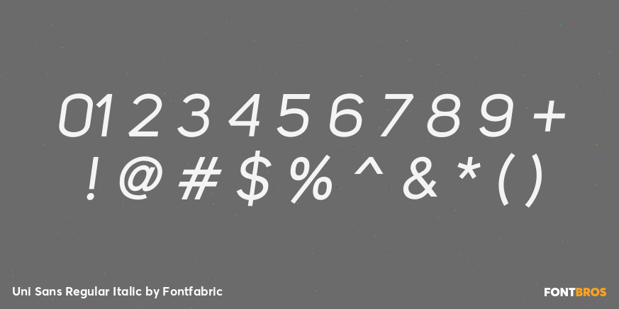 Uni Sans Regular Italic Font Poster #4