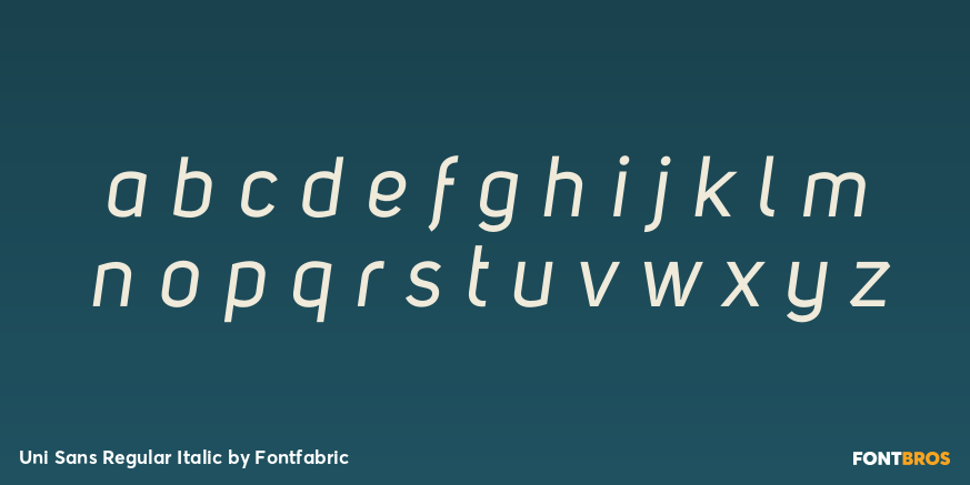 Uni Sans Regular Italic Font Poster #3
