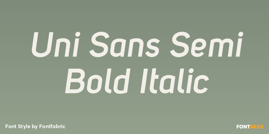 Uni Sans Semi Bold Italic Font Poster #1