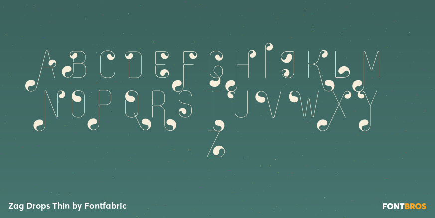 Zag Drops Thin Font Poster #2