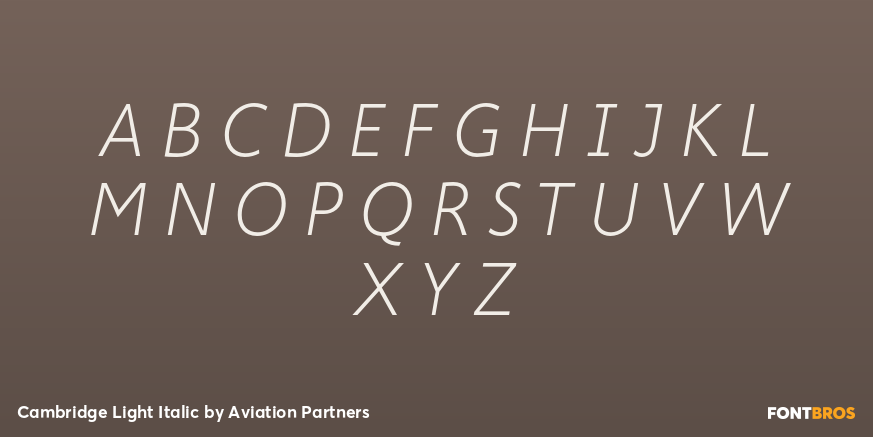 Cambridge Light Italic Font Poster #2