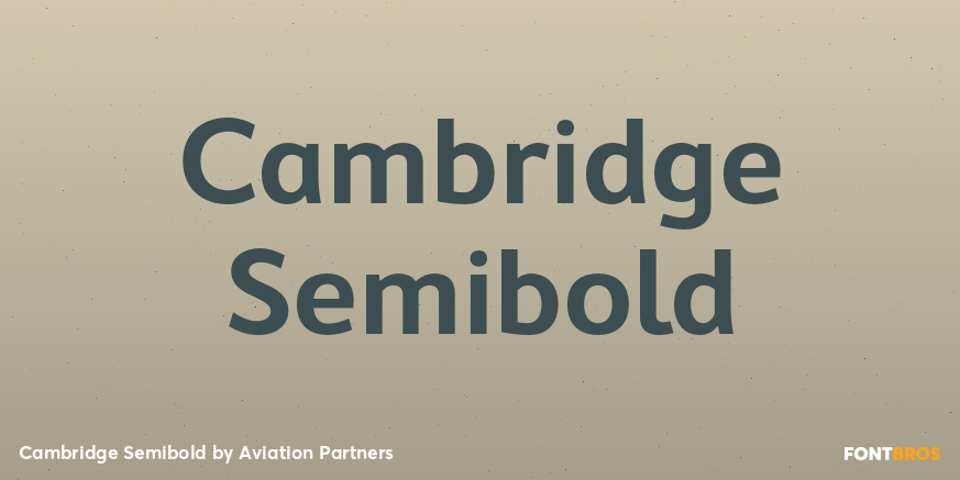 Cambridge Semibold Font Poster #1