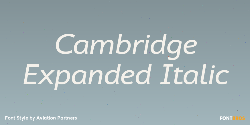 Cambridge Expanded Italic Font Poster #1