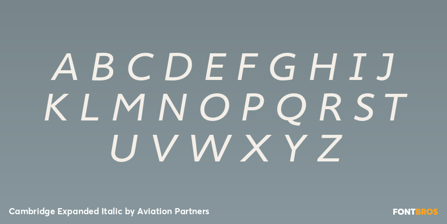 Cambridge Expanded Italic Font Poster #2