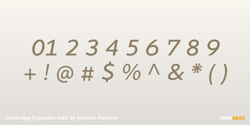 Cambridge Expanded Italic Font Poster #4