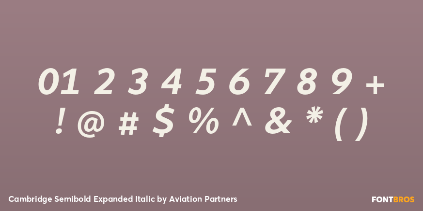 Cambridge Semibold Expanded Italic Font Poster #1