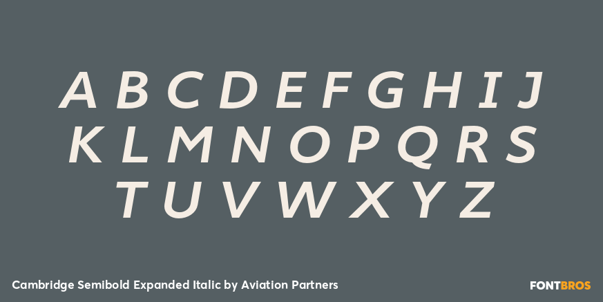 Cambridge Semibold Expanded Italic Font Poster #2