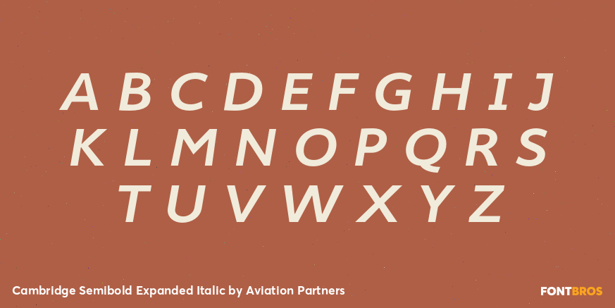 Cambridge Semibold Expanded Italic Font Poster #1