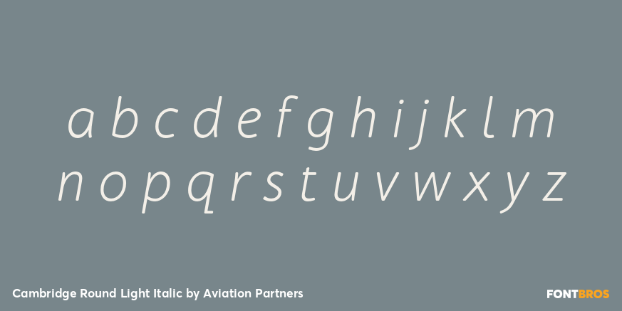 Cambridge Round Light Italic Font Poster #3
