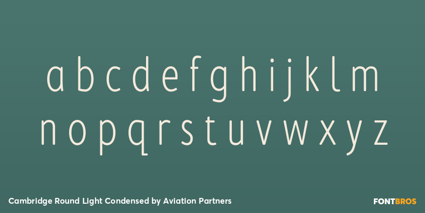 Cambridge Round Light Condensed Font Poster #3