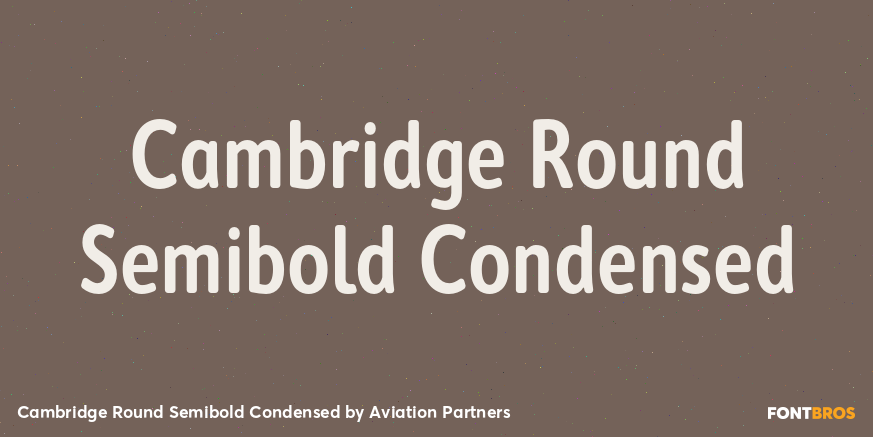 Cambridge Round Semibold Condensed Font Poster #1