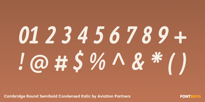Cambridge Round Semibold Condensed Italic Font Poster #1