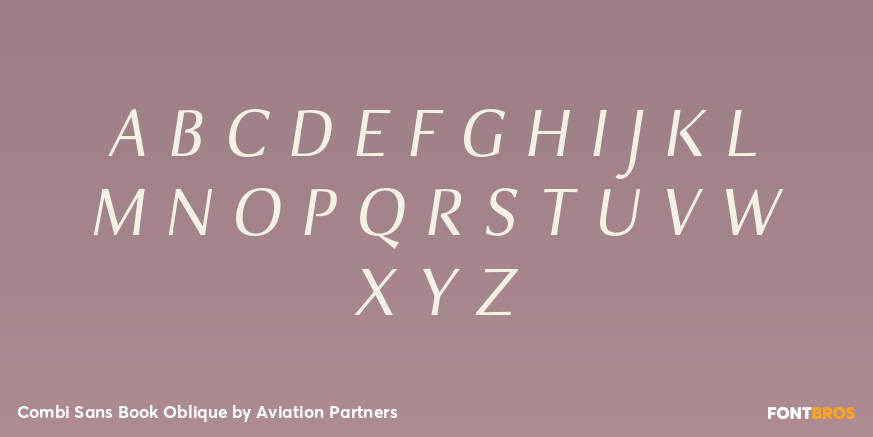 Combi Sans Book Oblique Font Poster #1
