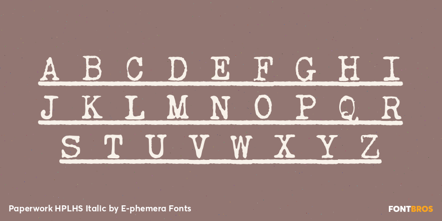 Paperwork HPLHS Italic Font Poster #2