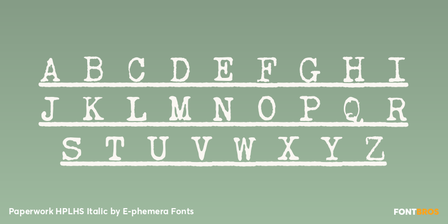Paperwork HPLHS Italic Font Poster #1