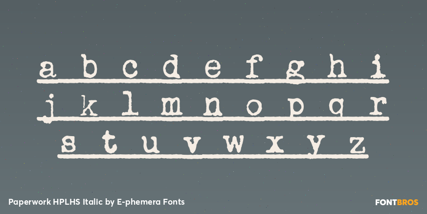 Paperwork HPLHS Italic Font Poster #1