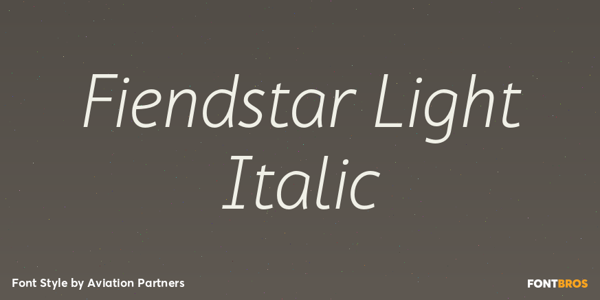 Fiendstar Light Italic Font Poster #1