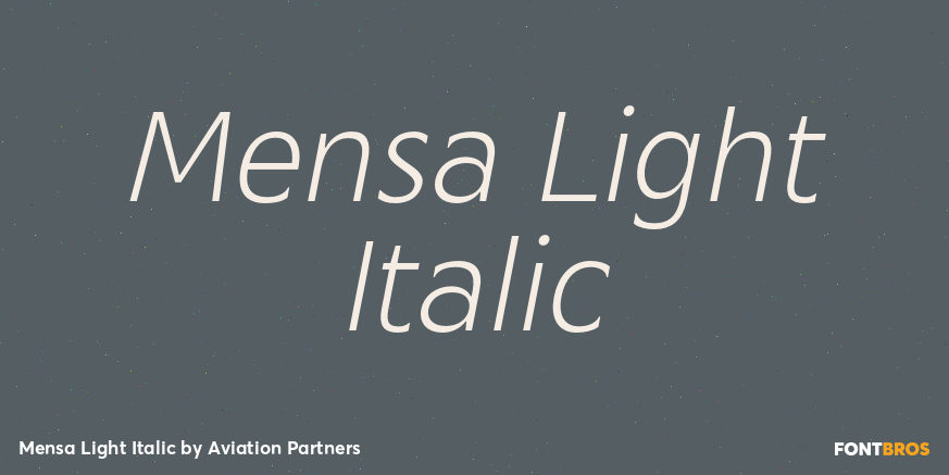 Mensa Light Italic Font Poster #1