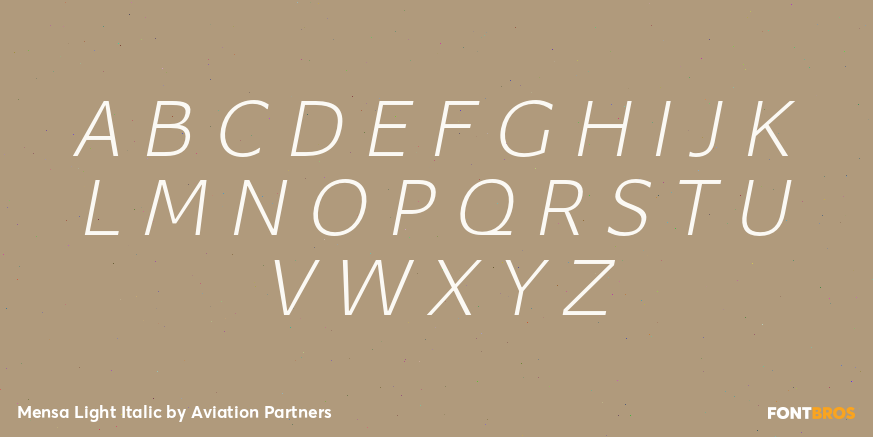 Mensa Light Italic Font Poster #2