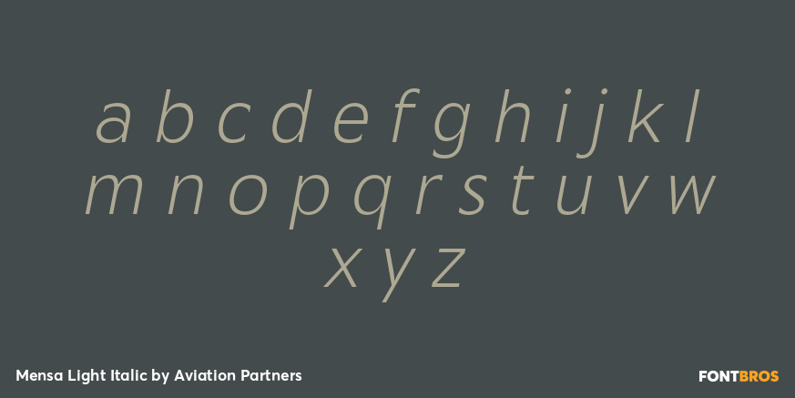 Mensa Light Italic Font Poster #3