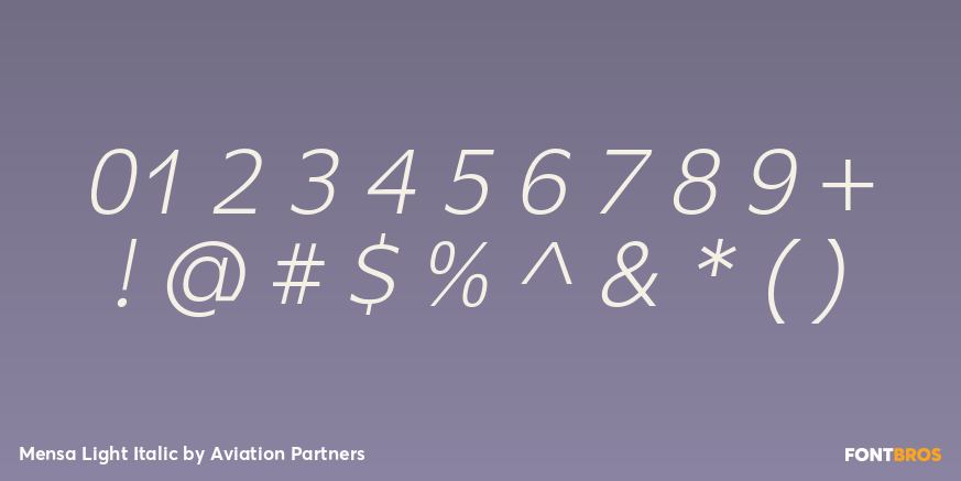 Mensa Light Italic Font Poster #4