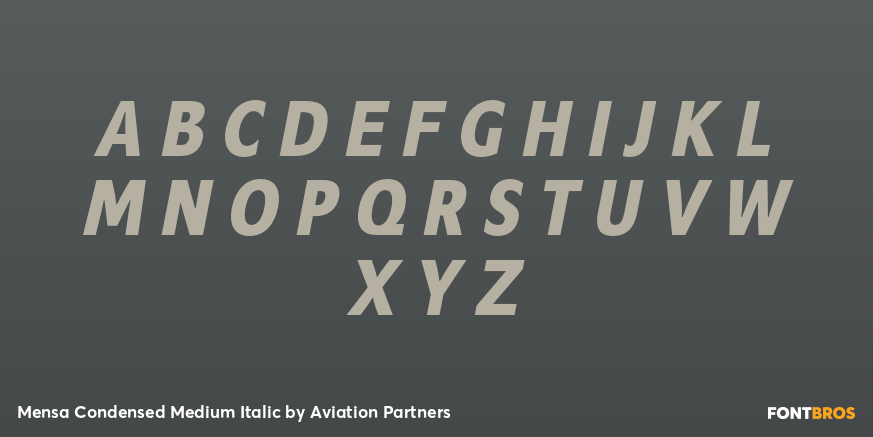 Mensa Condensed Medium Italic Font Poster #2