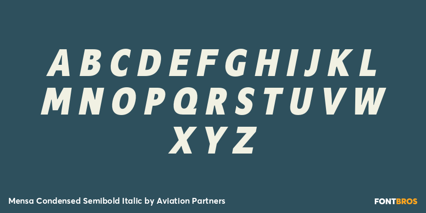 Mensa Condensed Semibold Italic Font Poster #2
