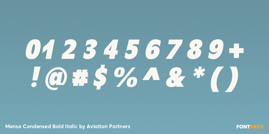 Mensa Condensed Bold Italic Font Poster #1