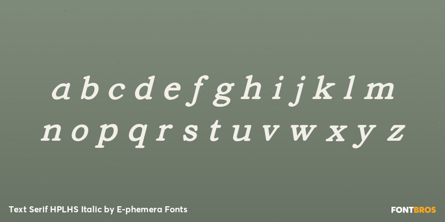 Text Serif HPLHS Italic Font Poster #3
