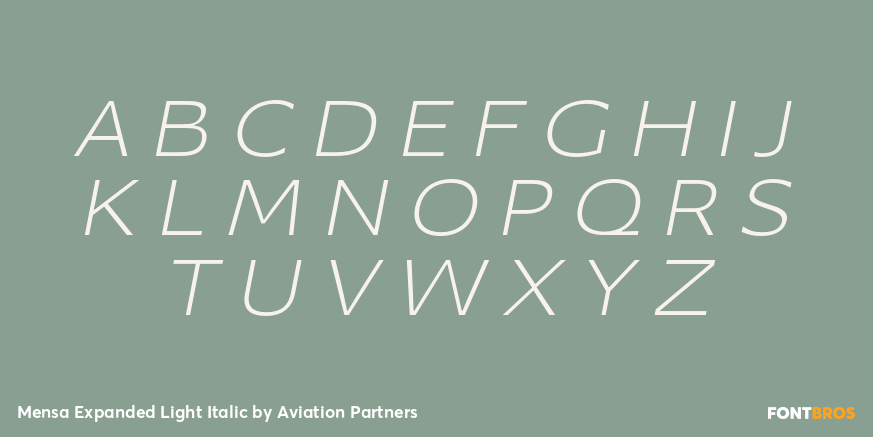 Mensa Expanded Light Italic Font Poster #2