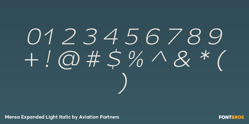 Mensa Expanded Light Italic Font Poster #4