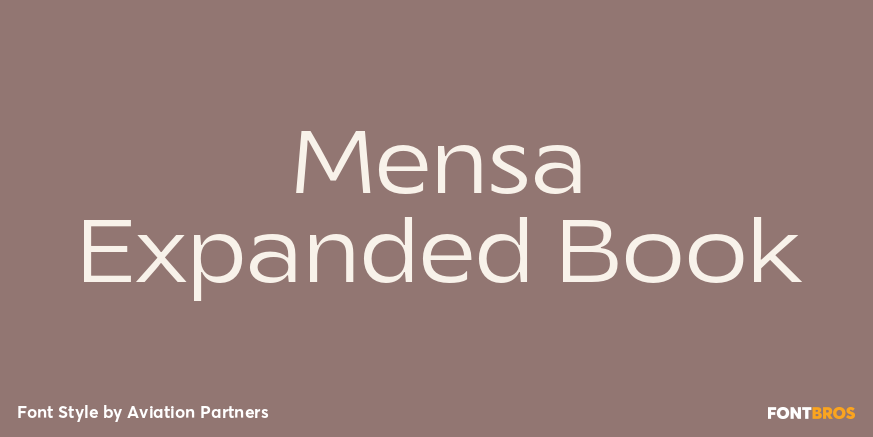 Mensa Expanded Book Font Poster #1