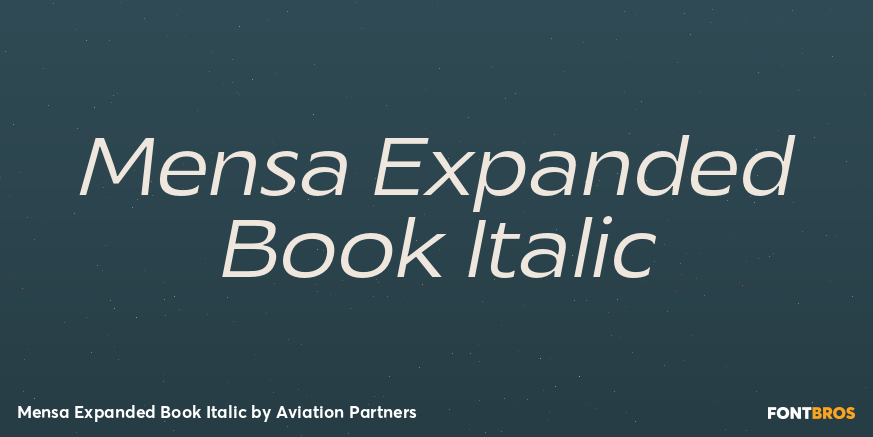 Mensa Expanded Book Italic Font Poster #1