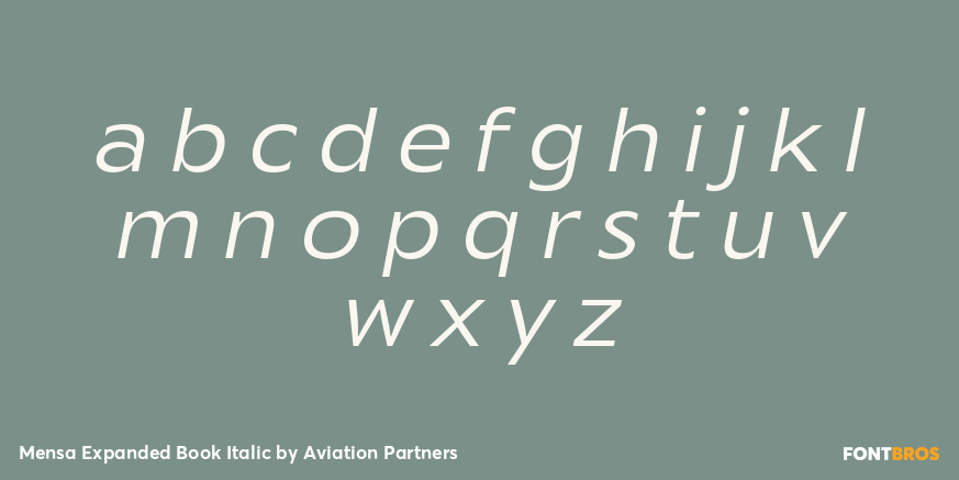 Mensa Expanded Book Italic Font Poster #3