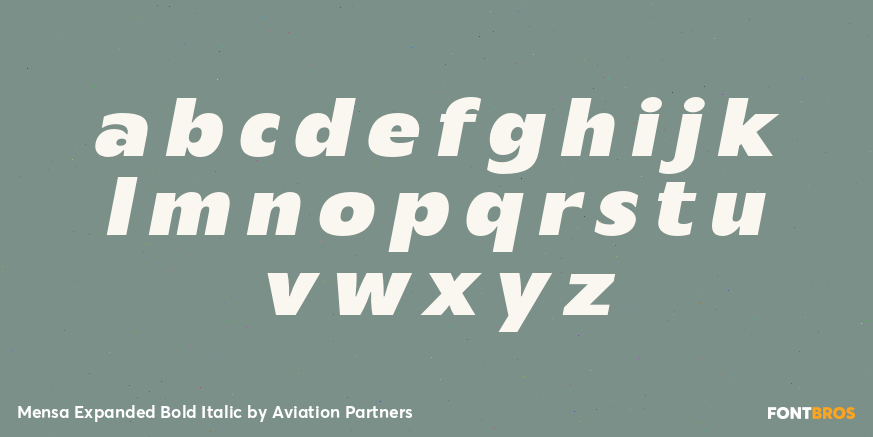 Mensa Expanded Bold Italic Font Poster #3