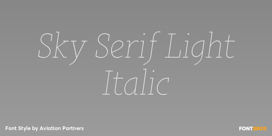 Sky Serif Light Italic Font Poster #1