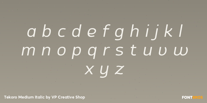 Tekoro Medium Italic Font Poster #3