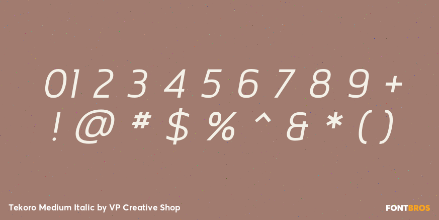 Tekoro Medium Italic Font Poster #4