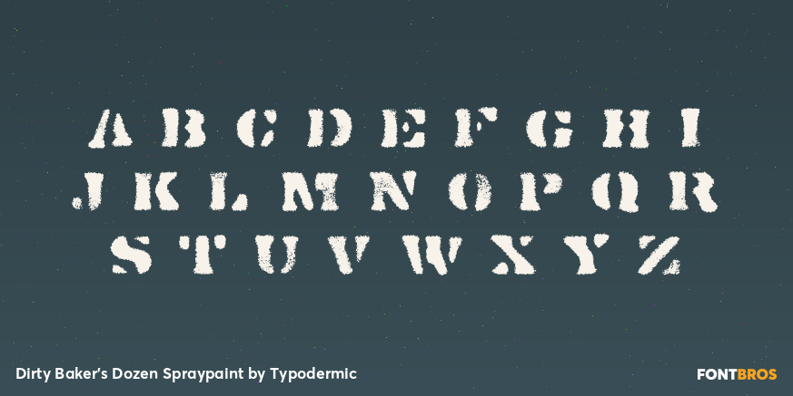 Dirty Baker's Dozen Spraypaint Font Poster #2
