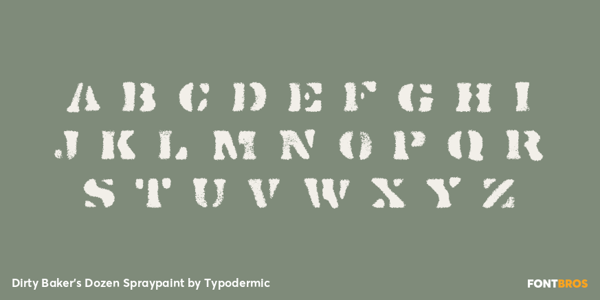 Dirty Baker's Dozen Spraypaint Font Poster #1