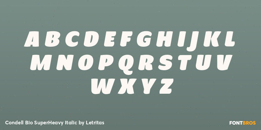 Condell Bio SuperHeavy Italic Font Poster #2
