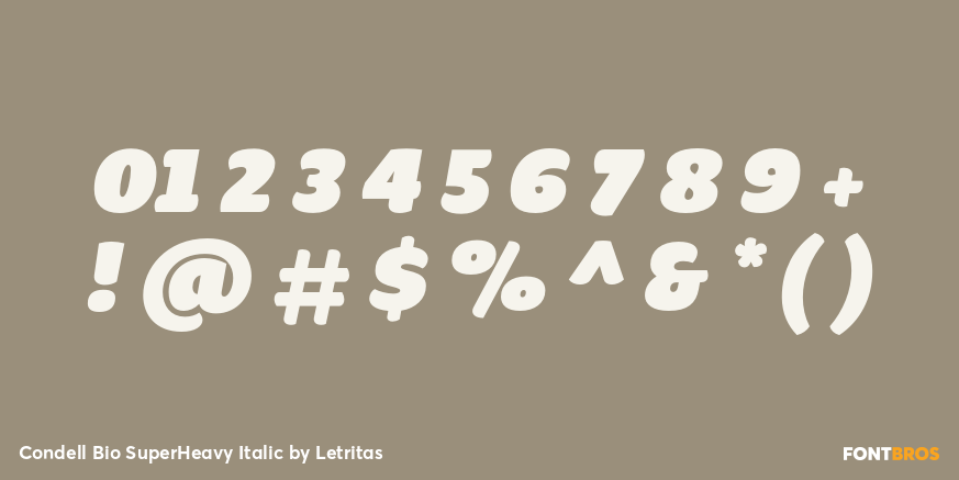 Condell Bio SuperHeavy Italic Font Poster #4