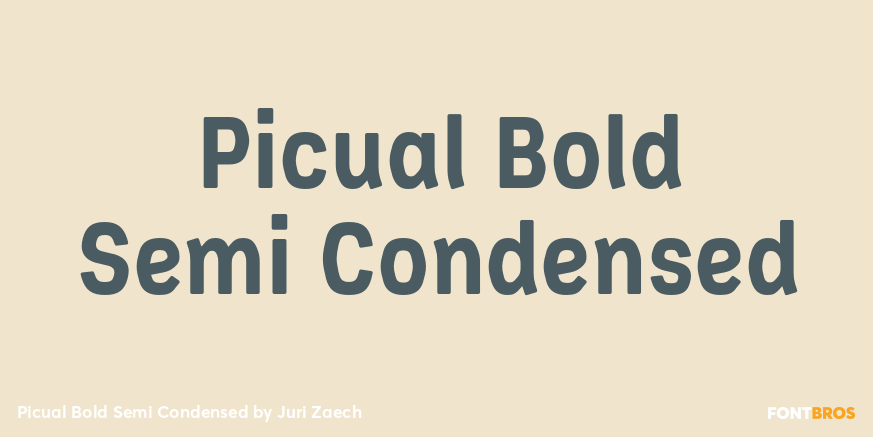 Picual Bold Semi Condensed Font Poster