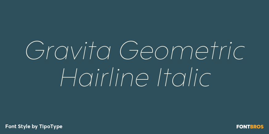 Gravita Geometric Hairline Italic Font Poster #1
