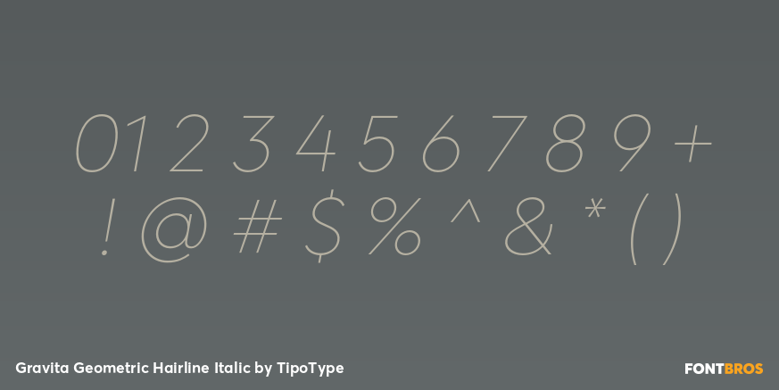 Gravita Geometric Hairline Italic Font Poster #1