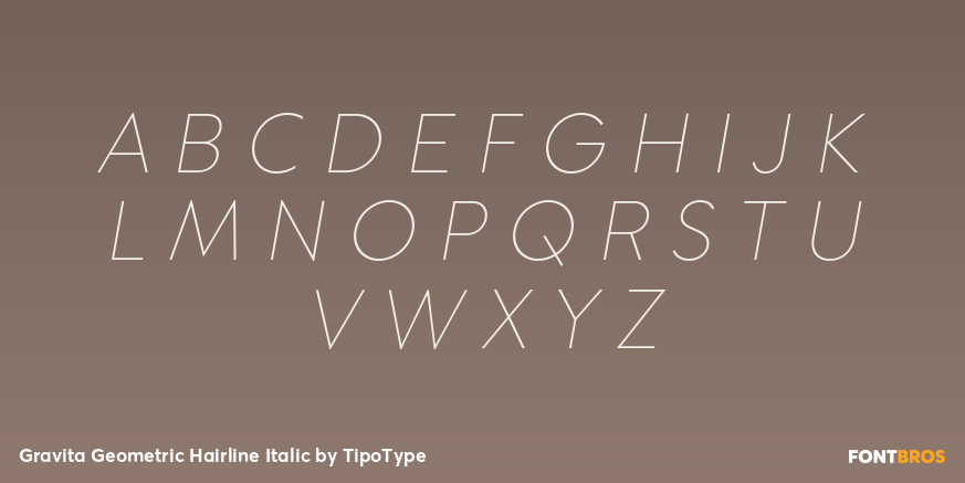 Gravita Geometric Hairline Italic Font Poster #1