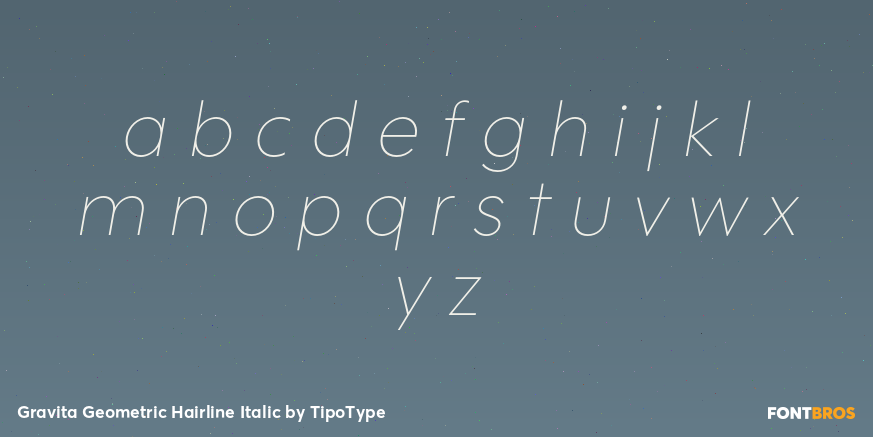 Gravita Geometric Hairline Italic Font Poster #1
