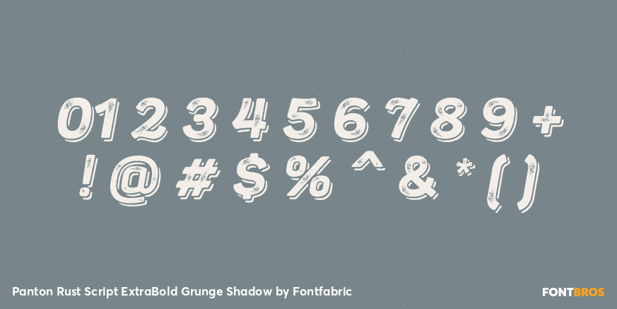 Panton Rust Script ExtraBold Grunge Shadow Font Poster #4