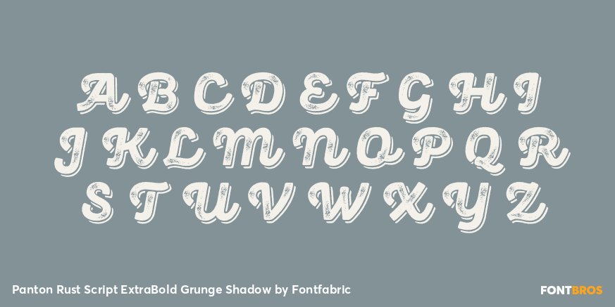 Panton Rust Script ExtraBold Grunge Shadow Font Poster #2