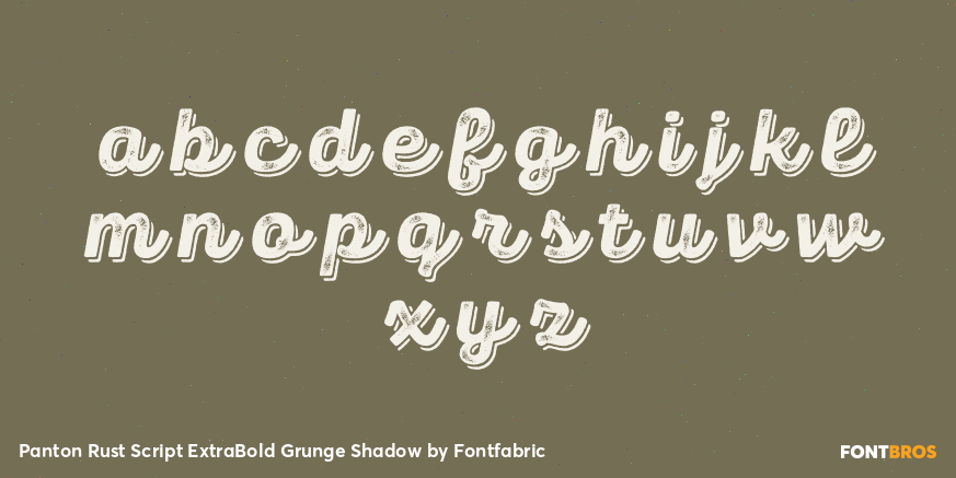 Panton Rust Script ExtraBold Grunge Shadow Font Poster #3